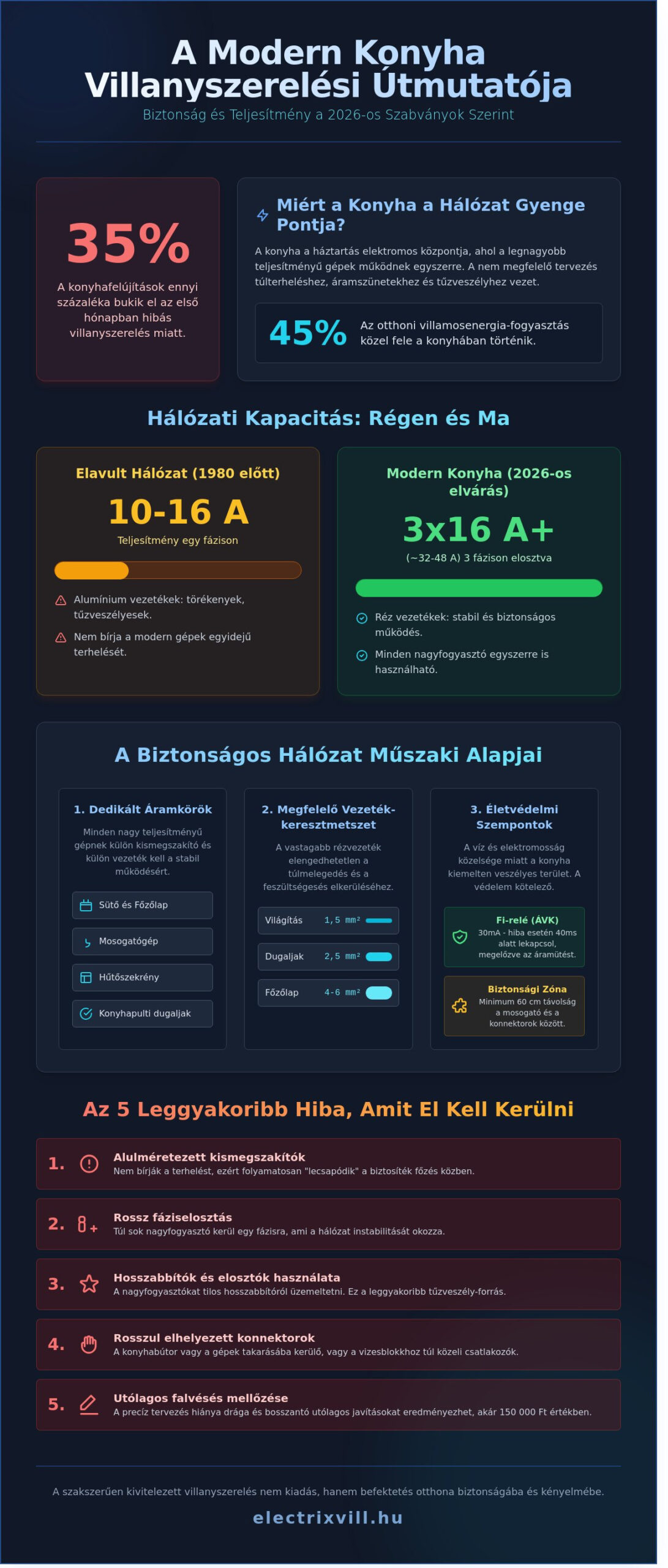 Konyha villanyszerelés Kecskeméten: A legfontosabb ellenőrzőlista 2026-ban