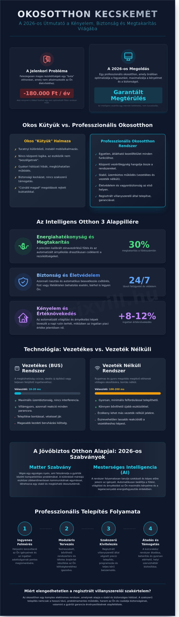 Okosotthon telepítés Kecskemét: Teljes útmutató a tervezéstől a kivitelezésig 2026-ban